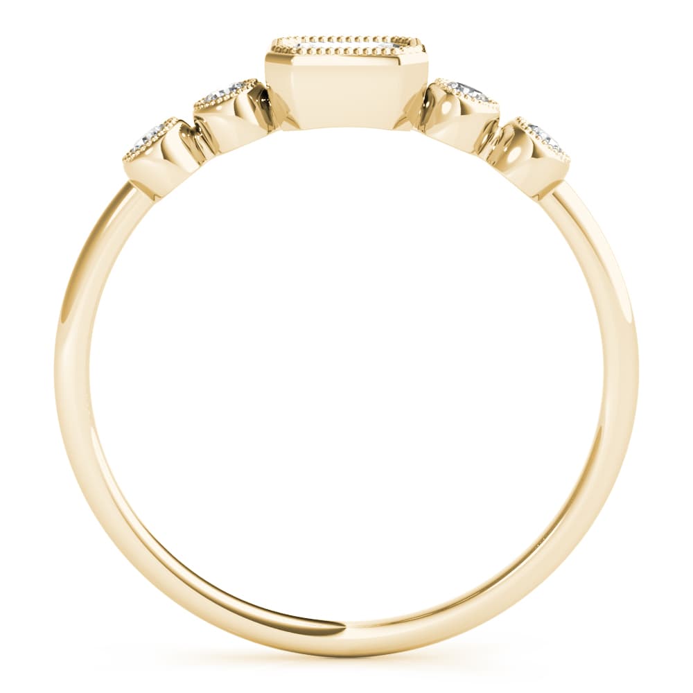 5-Stone Emerald Cut & Round Fashion Ring (0.07 ct. tw.), Side view in yellow gold