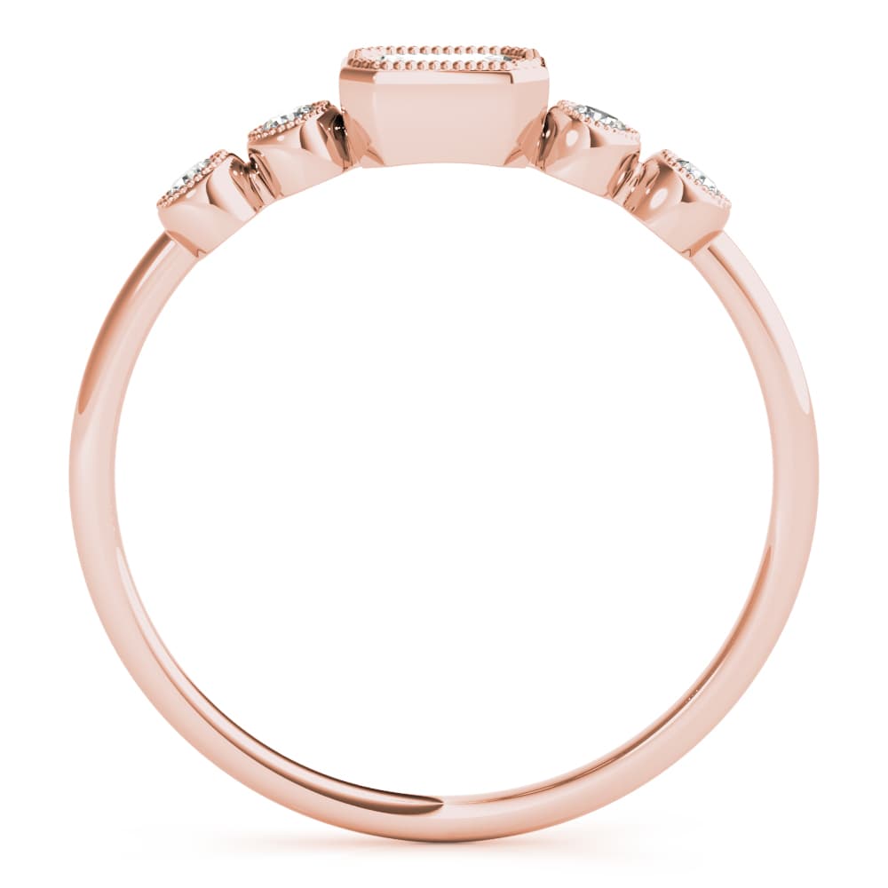 5-Stone Emerald Cut & Round Fashion Ring (0.07 ct. tw.), Side view in rose gold