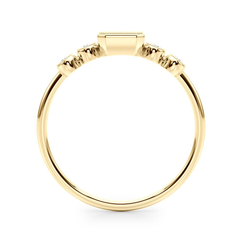 5-Stone Emerald Cut & Round Fashion Ring (0.07 ct. tw.), Top view in yellow gold