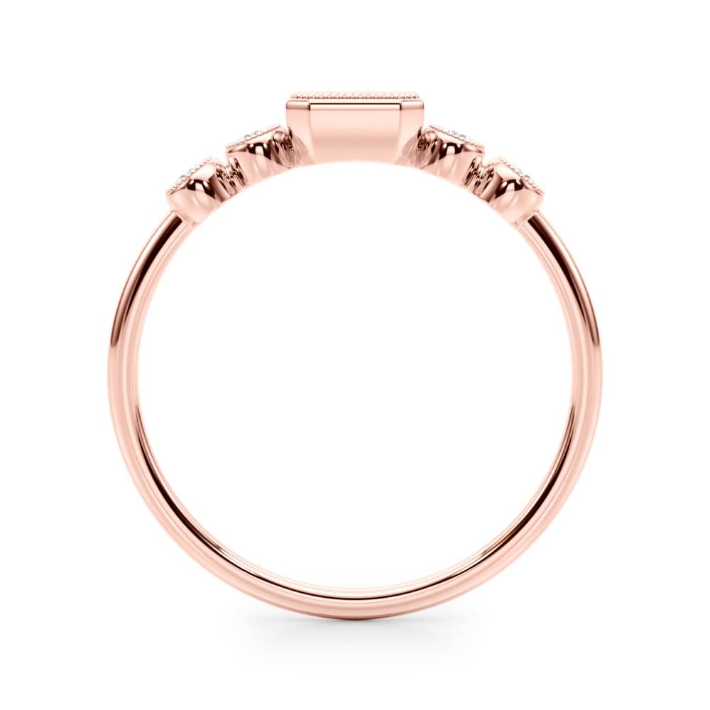 5-Stone Emerald Cut & Round Fashion Ring (0.07 ct. tw.), Top view in rose gold