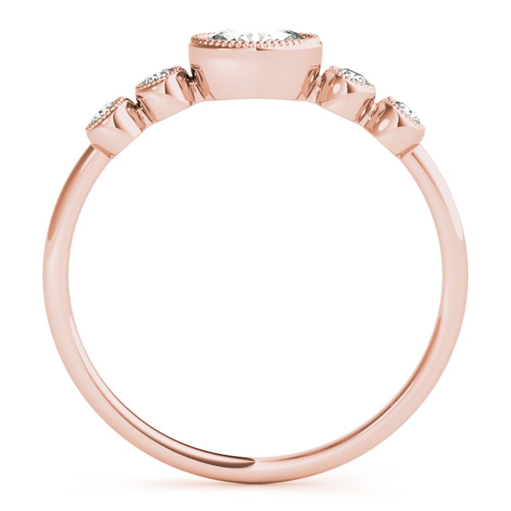 5-Stone Milgrain Oval Fashion Ring (0.07 ct. tw.), Side view in rose gold