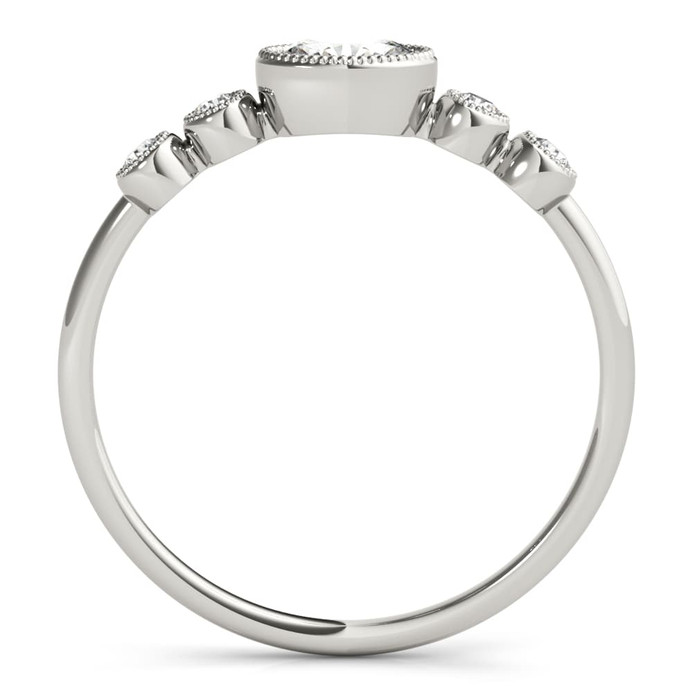 5-Stone Milgrain Oval Fashion Ring (0.07 ct. tw.), Side view in white gold or platinum