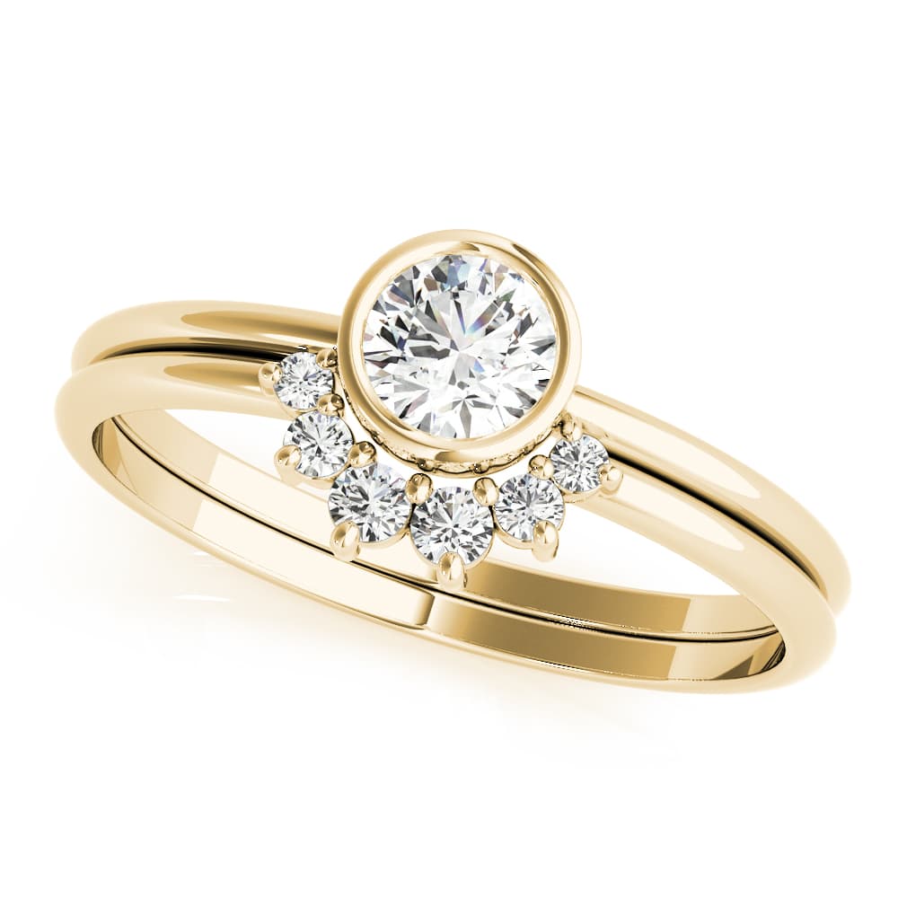 Bezel Set Fashion Ring (0.1 ct. tw.), Front view in yellow gold