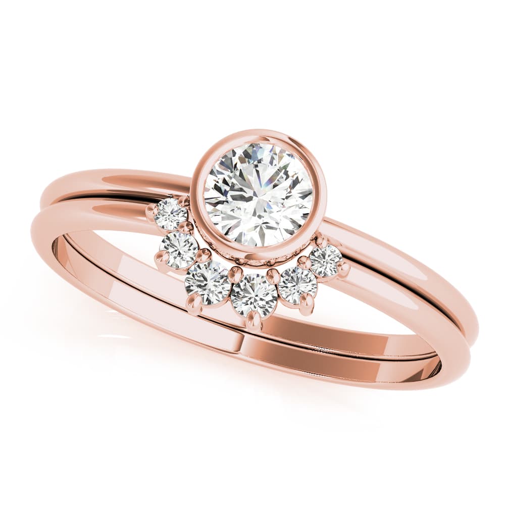 Bezel Set Fashion Ring (0.1 ct. tw.), Front view in rose gold