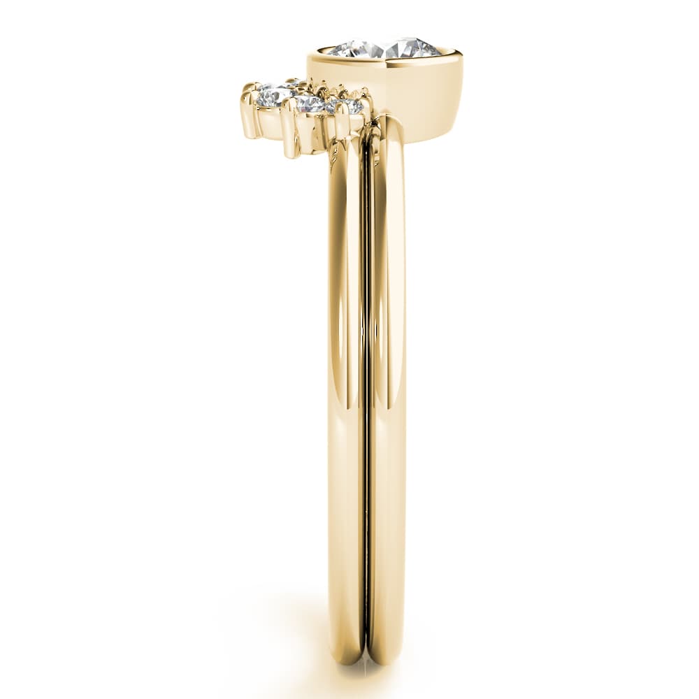 Bezel Set Fashion Ring (0.1 ct. tw.), Angle view in yellow gold