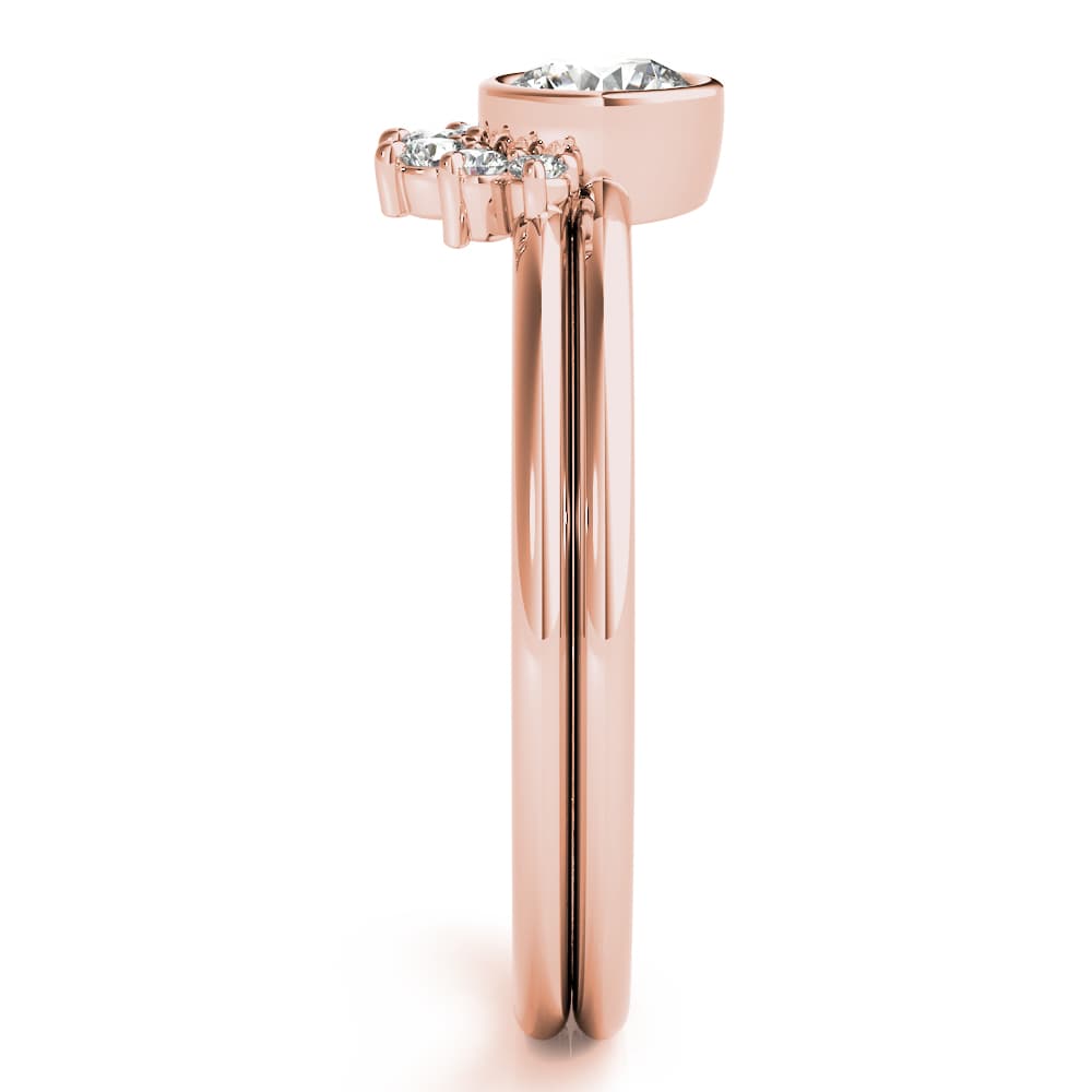 Bezel Set Fashion Ring (0.1 ct. tw.), Angle view in rose gold