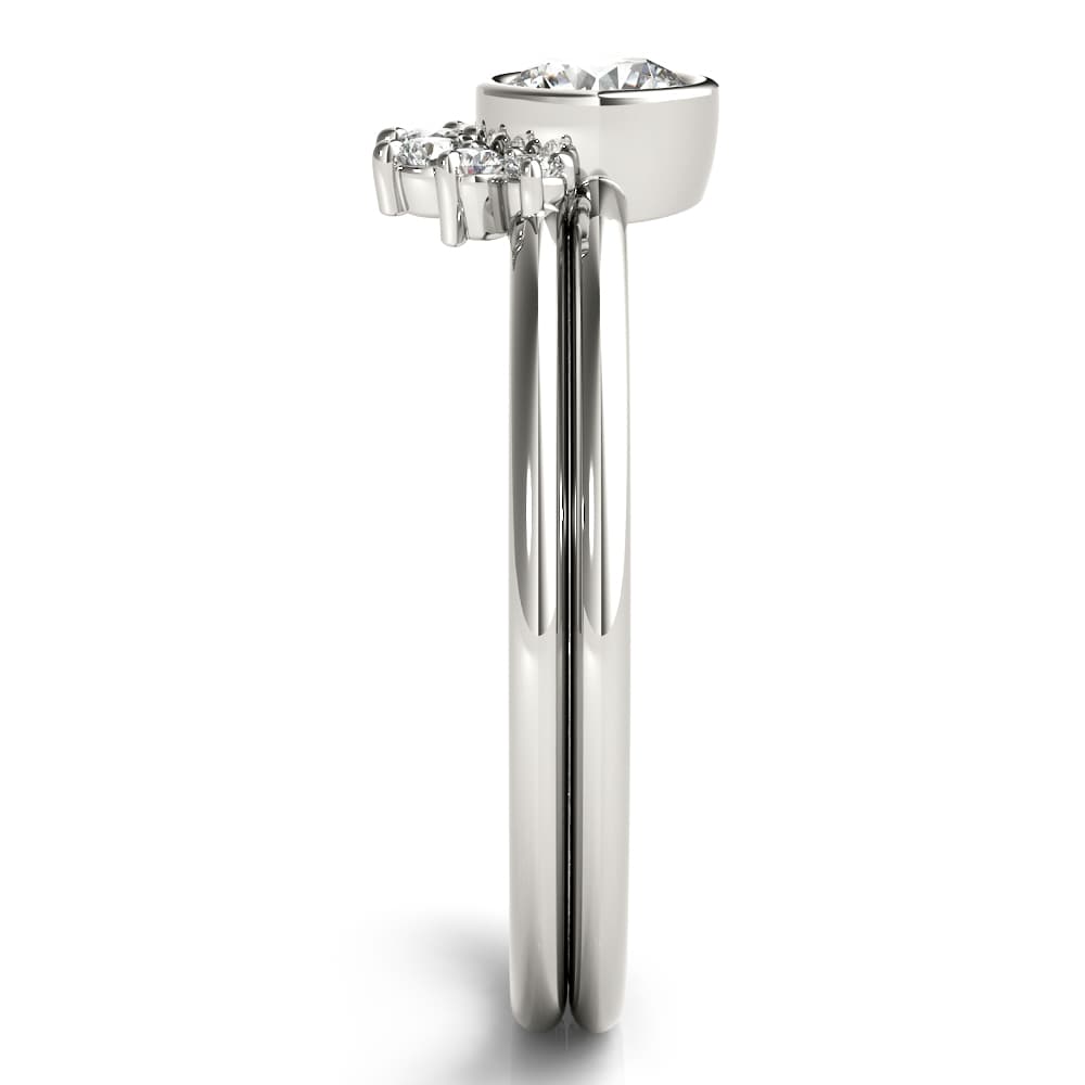 Bezel Set Fashion Ring (0.1 ct. tw.), Angle view in white gold or platinum