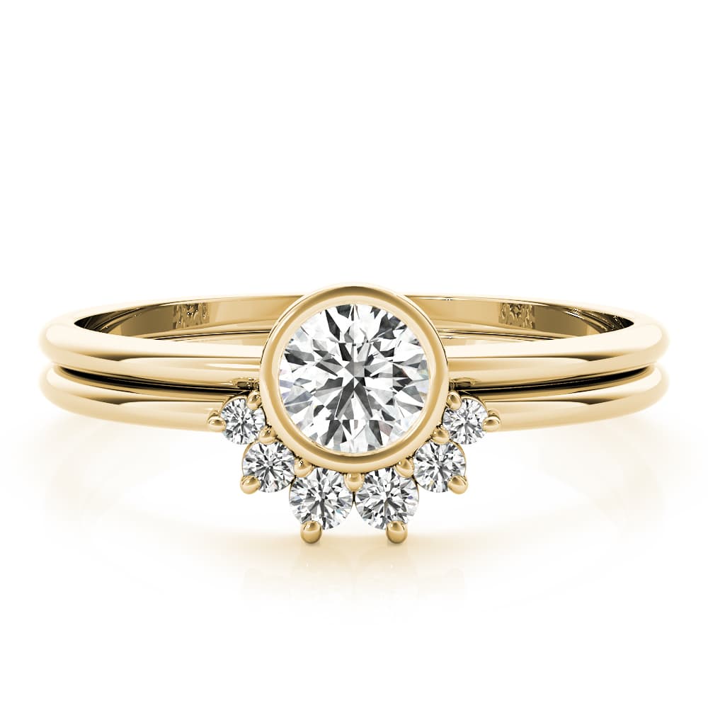 Bezel Set Fashion Ring (0.1 ct. tw.), On hand view in yellow gold