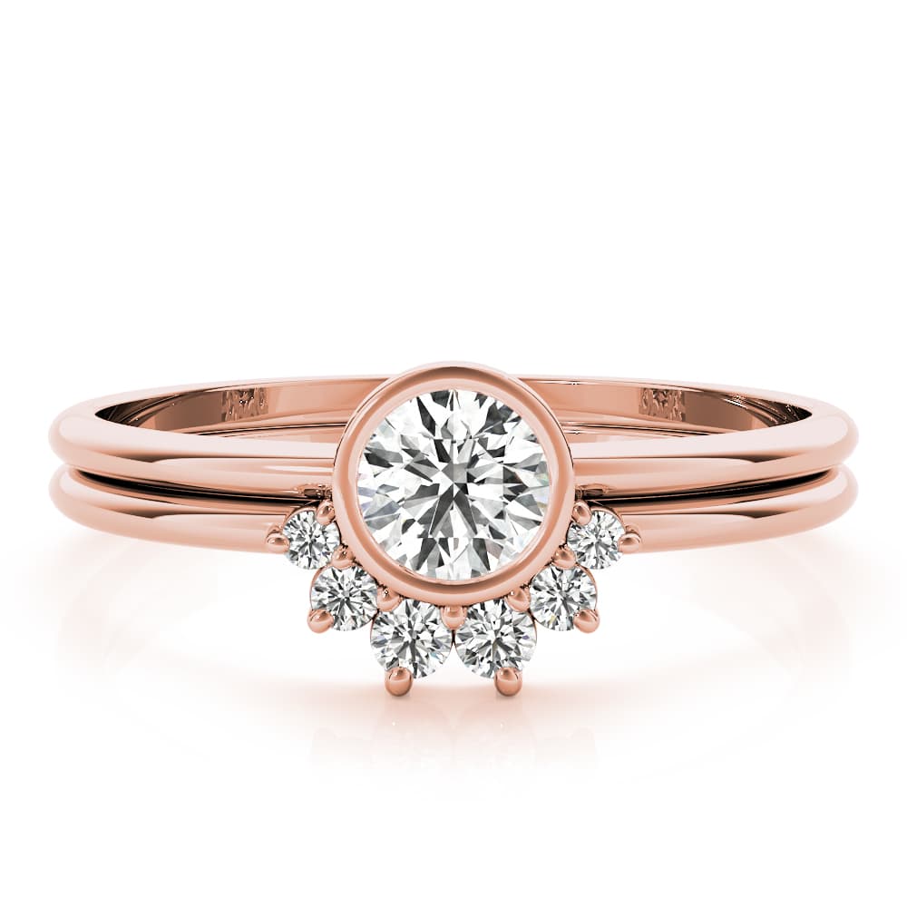 Bezel Set Fashion Ring (0.1 ct. tw.), On hand view in rose gold