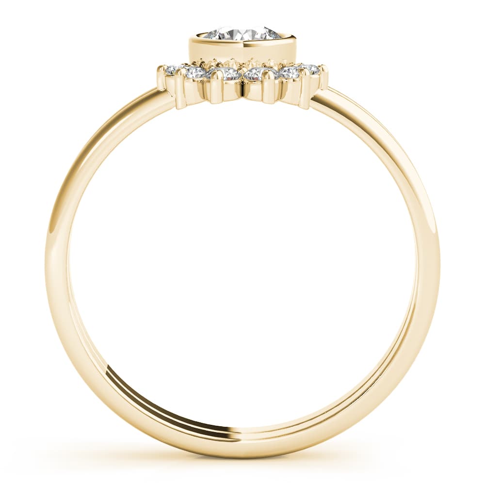 Bezel Set Fashion Ring (0.1 ct. tw.), Side view in yellow gold
