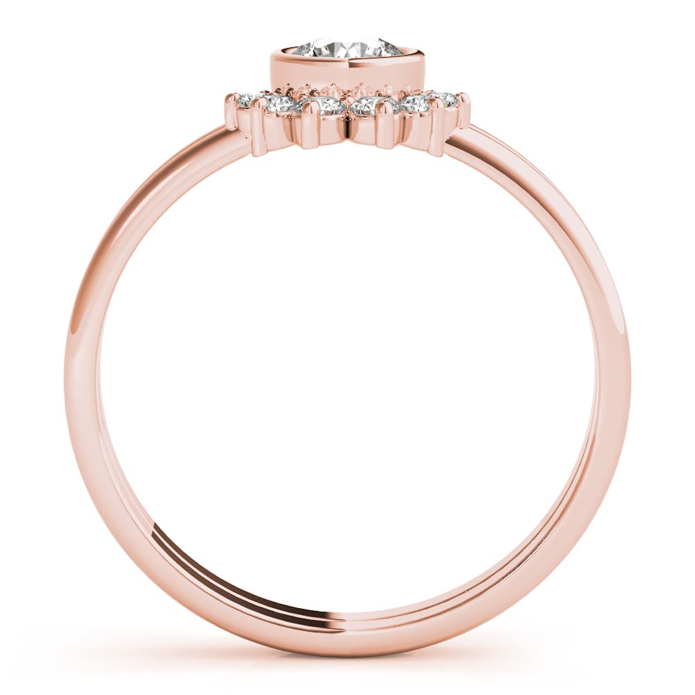 Bezel Set Fashion Ring (0.1 ct. tw.), Side view in rose gold