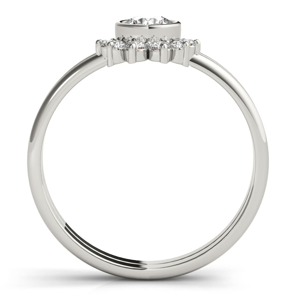 Bezel Set Fashion Ring (0.1 ct. tw.), Side view in white gold or platinum