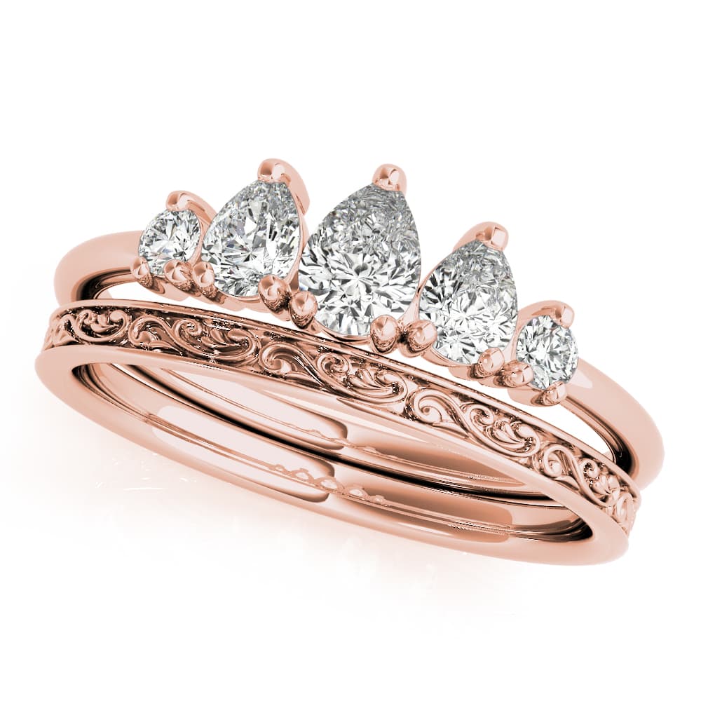 Fashion Ring Pear (3/8 ct. tw.), Front view in rose gold
