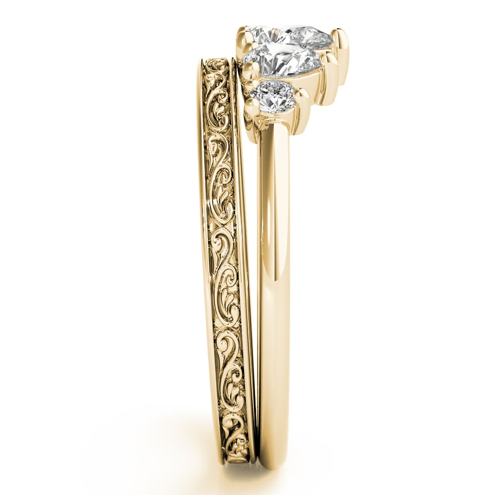 Fashion Ring Pear (3/8 ct. tw.), Angle view in yellow gold