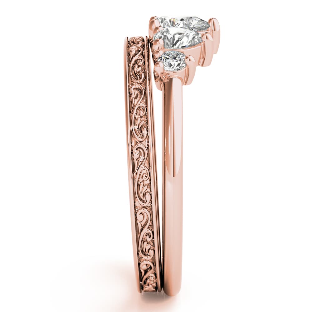 Fashion Ring Pear (3/8 ct. tw.), Angle view in rose gold