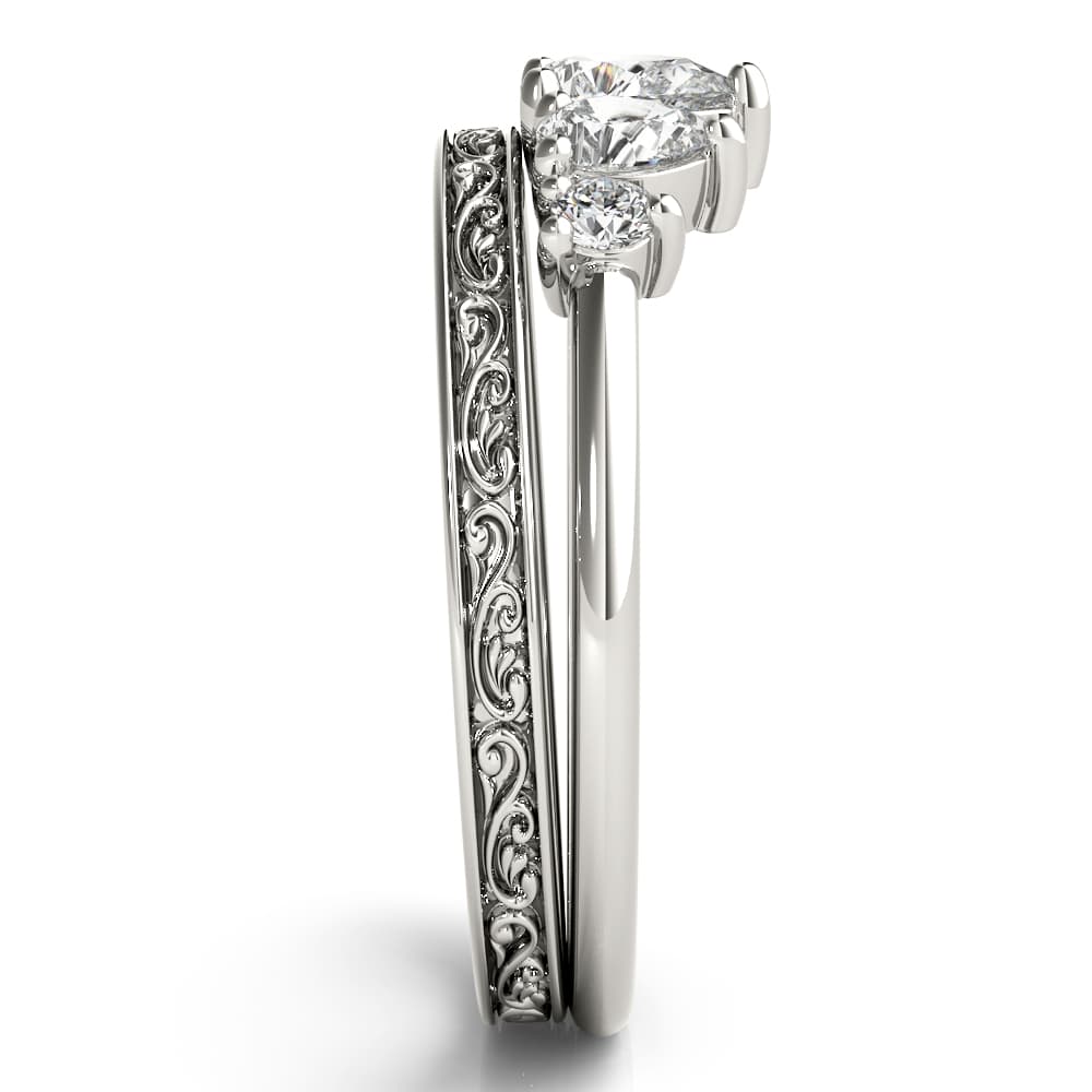 Fashion Ring Pear (3/8 ct. tw.), Angle view in white gold or platinum