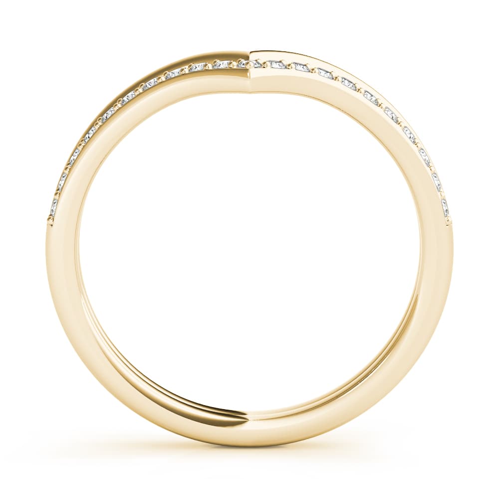Double Chevron Band (0.16 ct. tw.), Side view in yellow gold