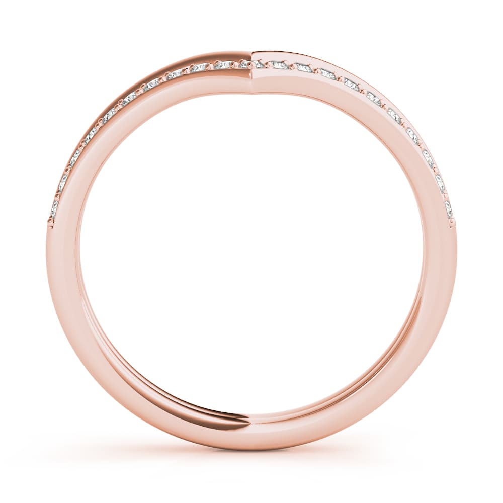 Double Chevron Band (0.16 ct. tw.), Side view in rose gold