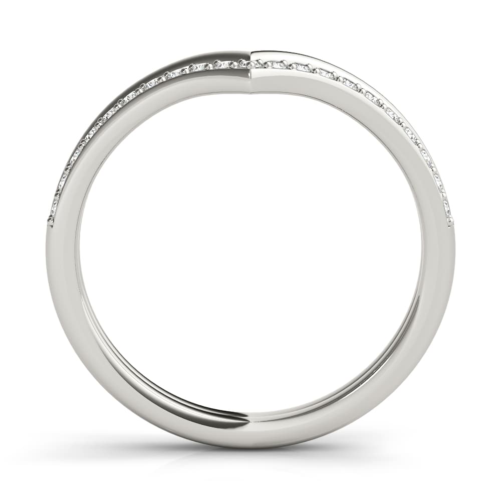Double Chevron Band (0.16 ct. tw.), Side view in white gold or platinum