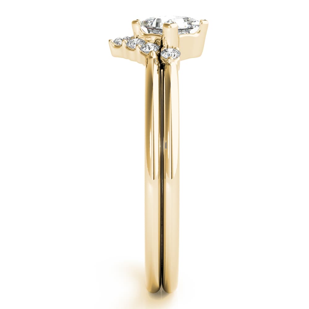 Fashion Ring Square Center (1/8 ct. tw.), Angle view in yellow gold