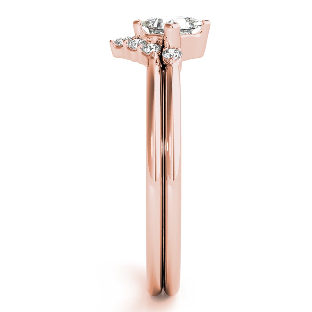 Fashion Ring Square Center (1/8 ct. tw.), Angle view in rose gold
