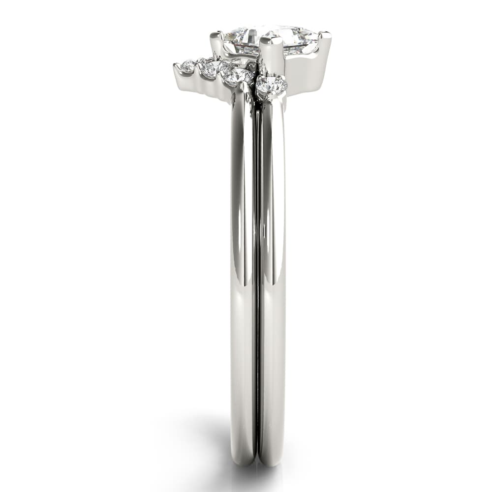 Fashion Ring Square Center (1/8 ct. tw.), Angle view in white gold or platinum