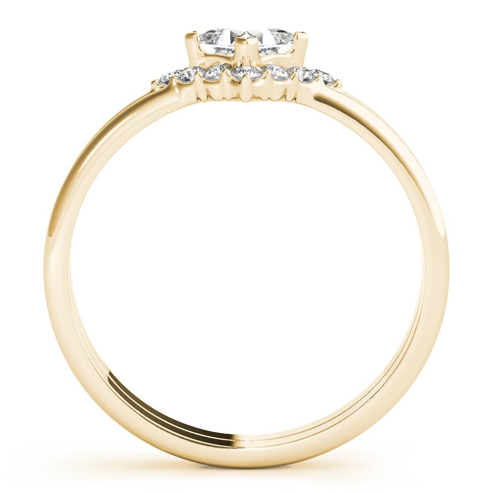 Fashion Ring Square Center (1/8 ct. tw.), Side view in yellow gold
