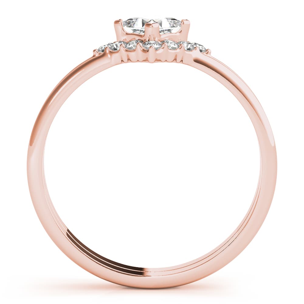 Fashion Ring Square Center (1/8 ct. tw.), Side view in rose gold