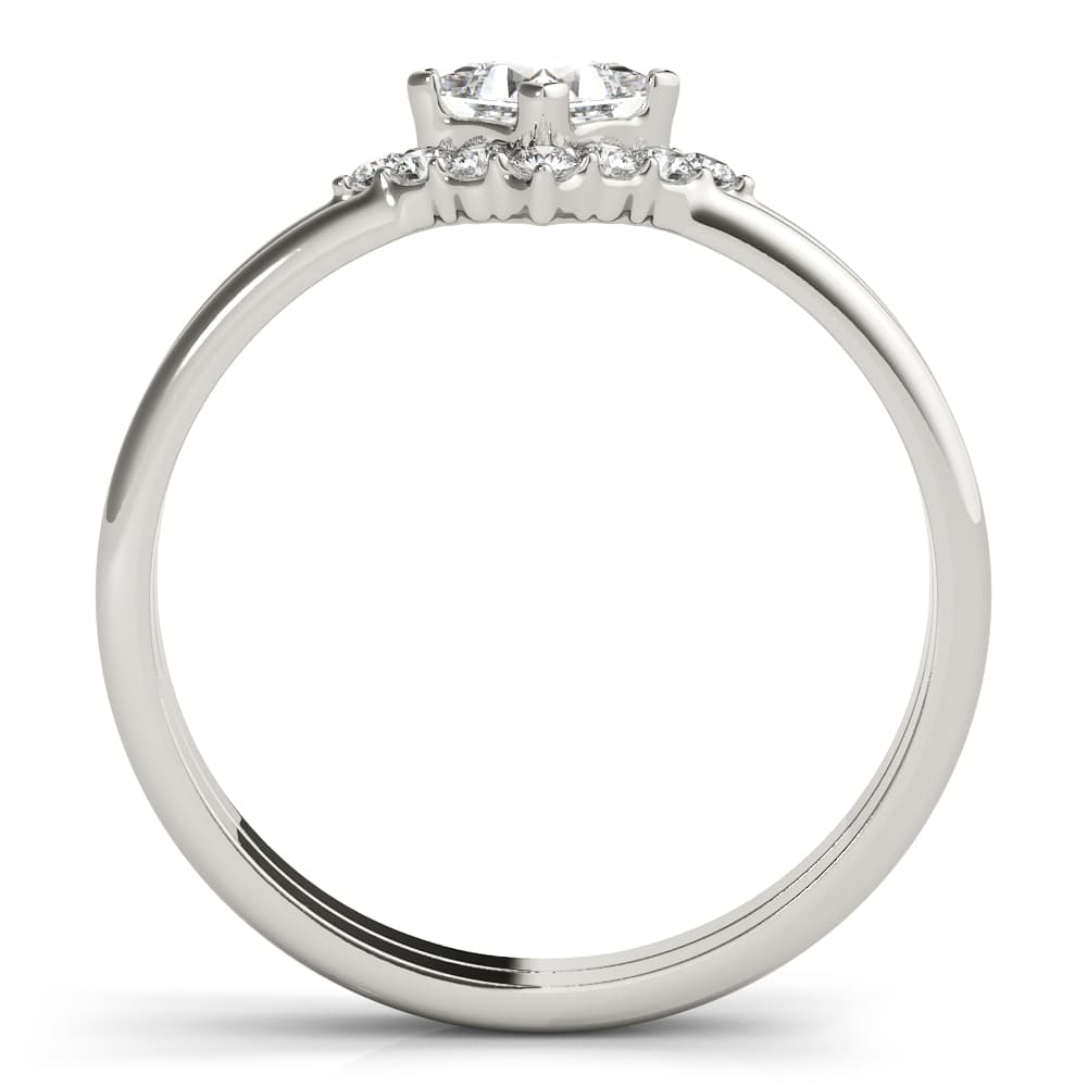 Fashion Ring Square Center (1/8 ct. tw.), Side view in white gold or platinum
