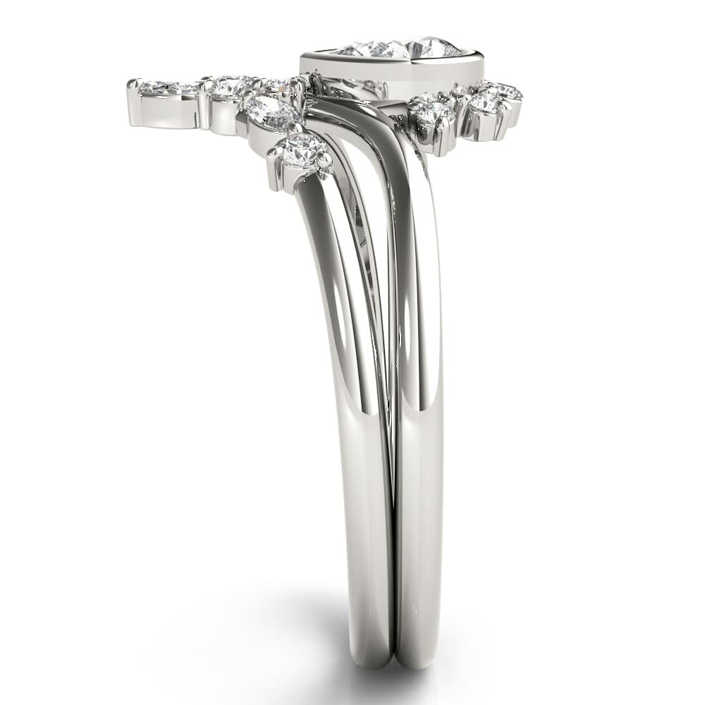Chevron With Ps Shape Center (0.22 ct. tw.), Angle view in white gold or platinum