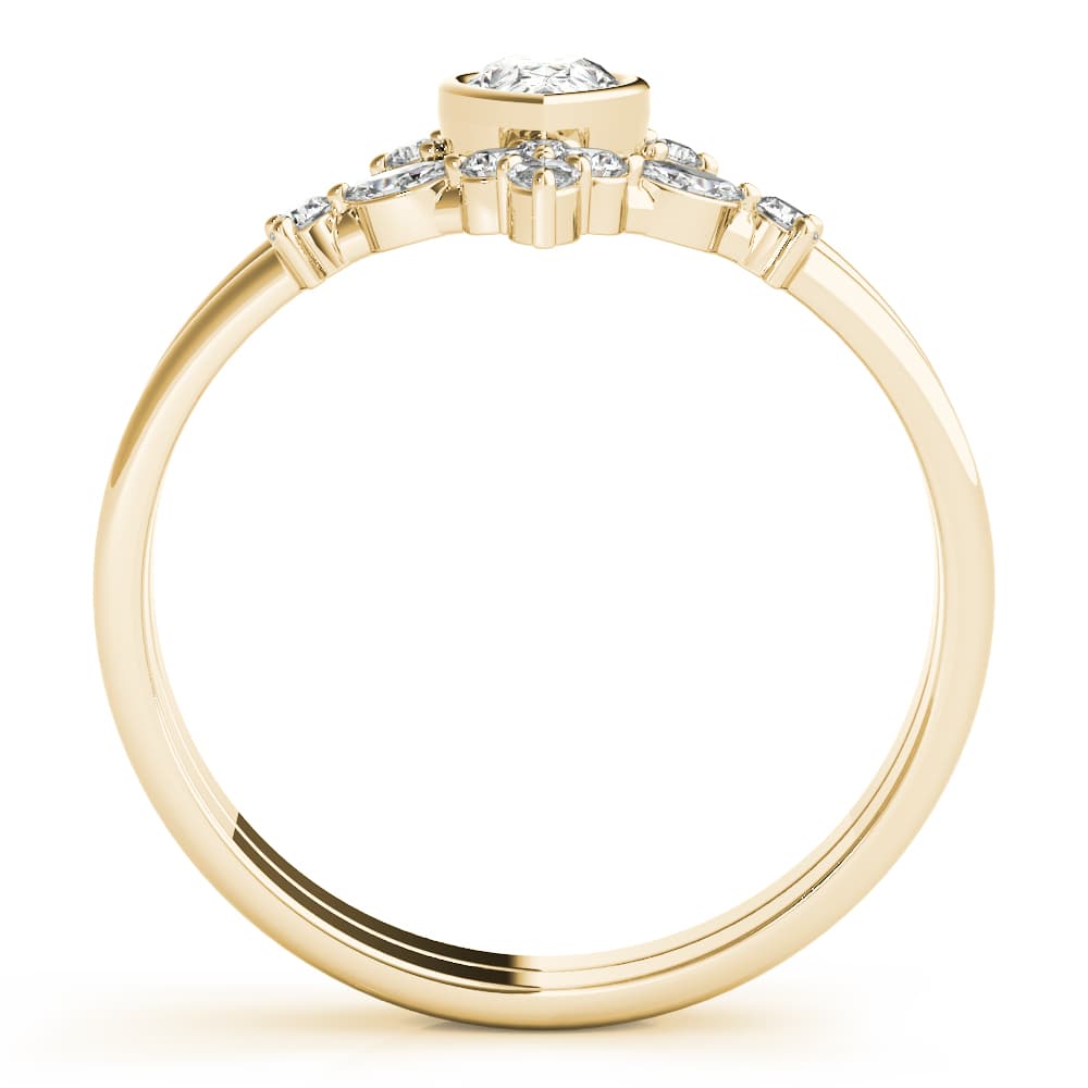 Chevron With Ps Shape Center (0.22 ct. tw.), Side view in yellow gold