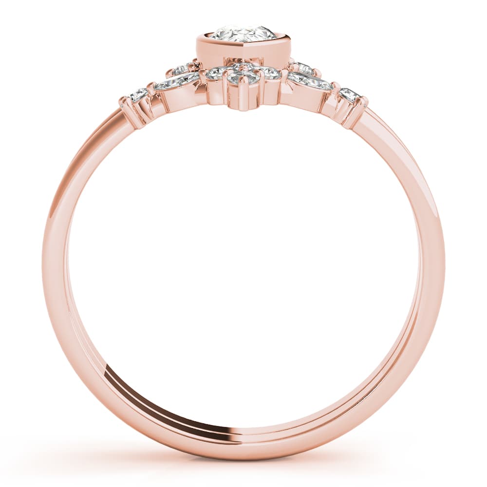 Chevron With Ps Shape Center (0.22 ct. tw.), Side view in rose gold