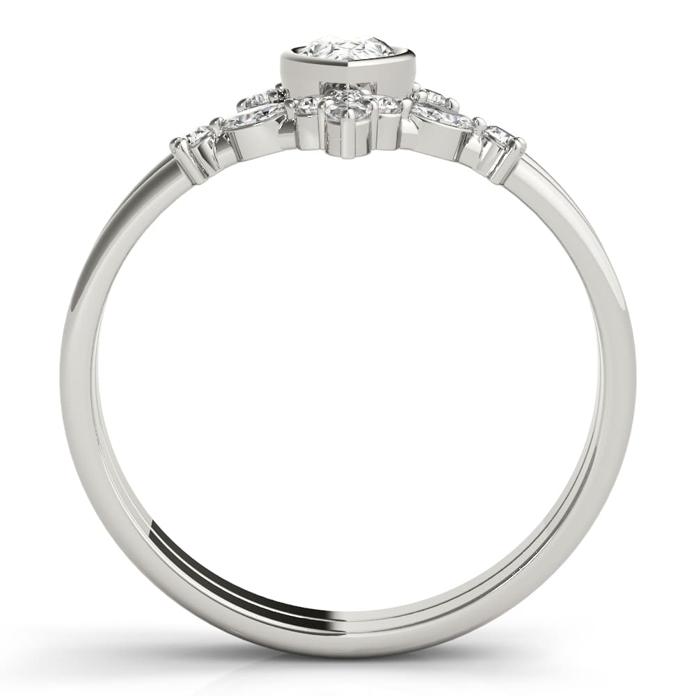 Chevron With Ps Shape Center (0.22 ct. tw.), Side view in white gold or platinum