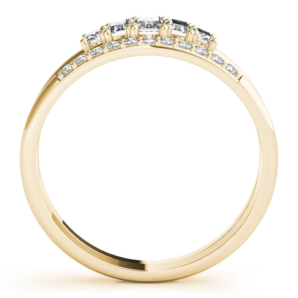 FASHION RING Round & STRAIGHT BAGUETT (0.46 ct. tw.), Side view in yellow gold