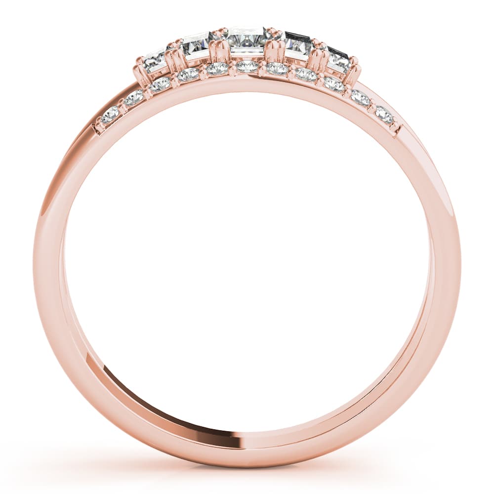 FASHION RING Round & STRAIGHT BAGUETT (0.46 ct. tw.), Side view in rose gold