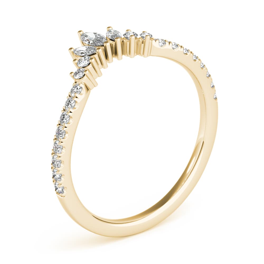 Round & Marquise Diamond Fashion Ring (0.27 ct. tw.), Angle view in yellow gold