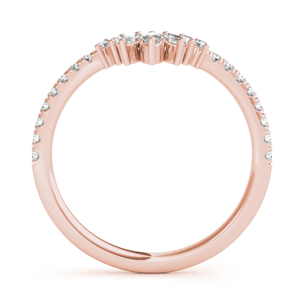 Round & Marquise Diamond Fashion Ring (0.27 ct. tw.), Side view in rose gold