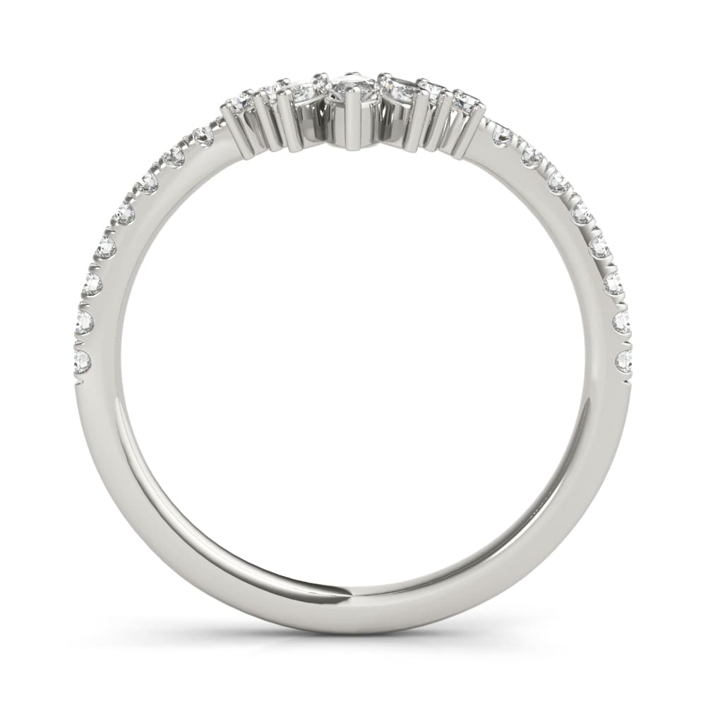 Round & Marquise Diamond Fashion Ring (0.27 ct. tw.), Side view in white gold or platinum
