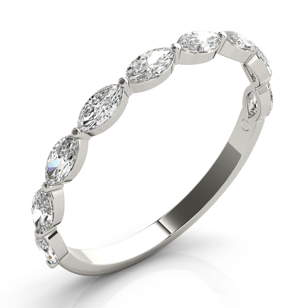 Shared Prong Marquise Wedding Band (5/8 ct. tw.), Angle view in white gold or platinum