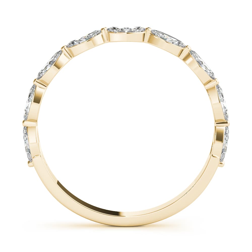 Shared Prong Marquise Wedding Band (5/8 ct. tw.), Side view in yellow gold