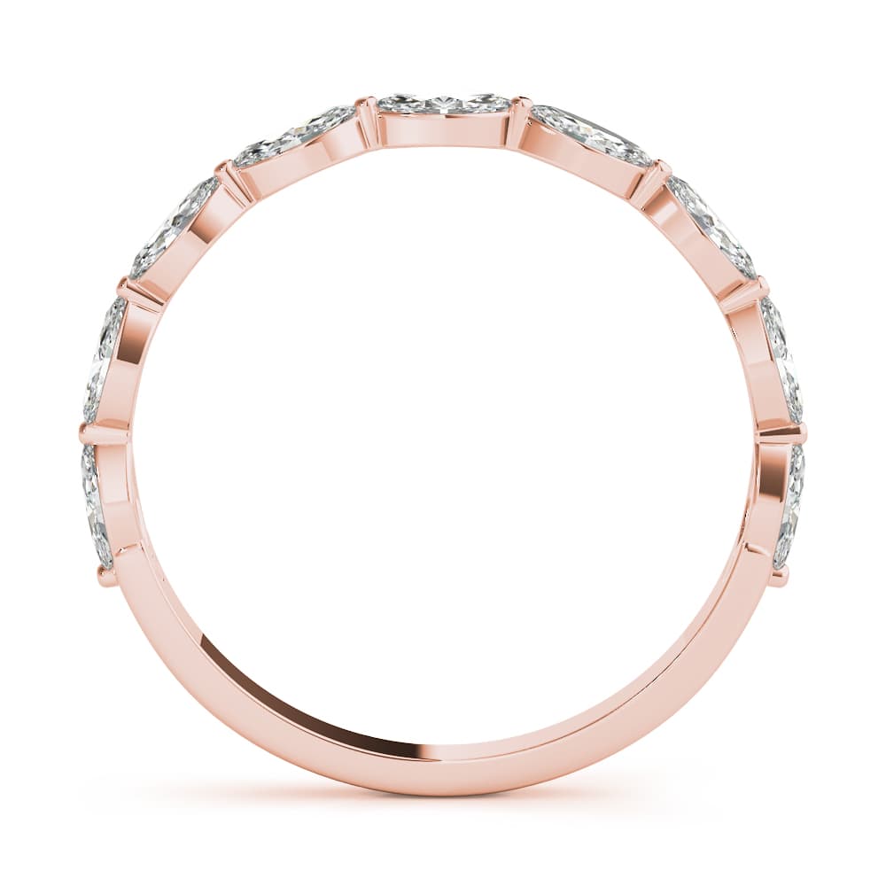 Shared Prong Marquise Wedding Band (5/8 ct. tw.), Side view in rose gold