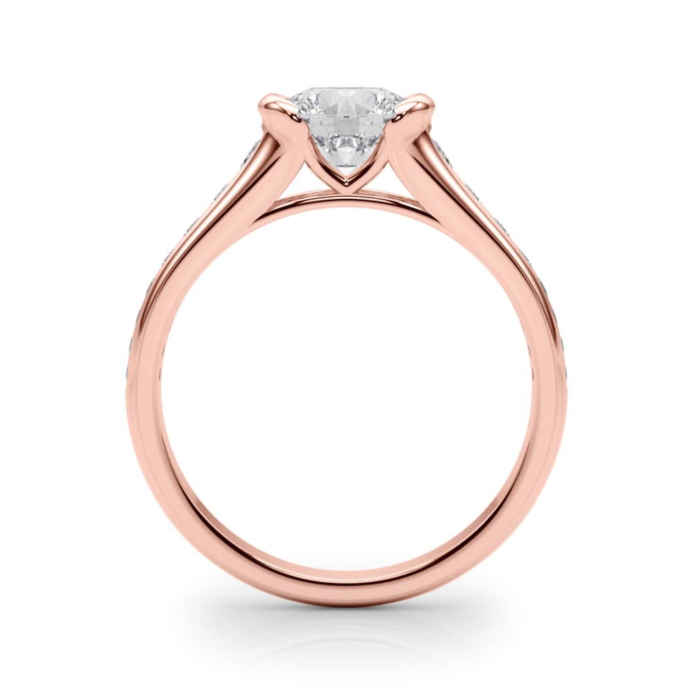 Engagement Ring Round Center, style 85231, Side view in rose gold