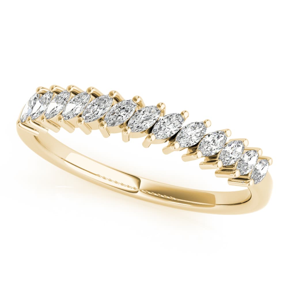 Marquise Stackable Fashion Band (3/8 ct. tw.), Front view in yellow gold