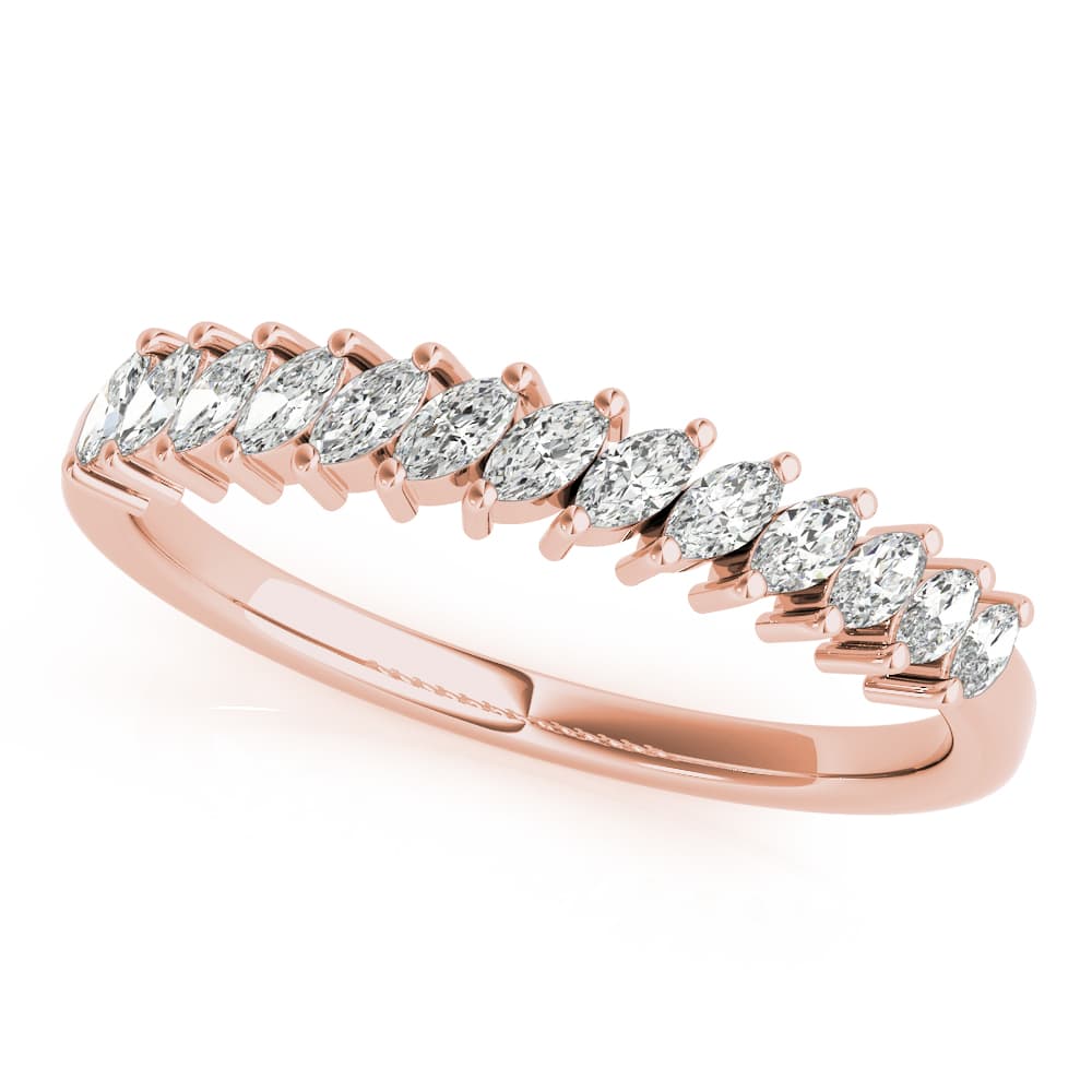 Marquise Stackable Fashion Band (3/8 ct. tw.), Front view in rose gold