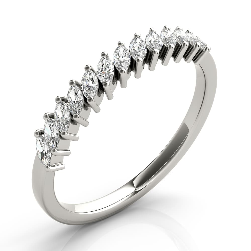 Marquise Stackable Fashion Band (3/8 ct. tw.), Angle view in white gold or platinum