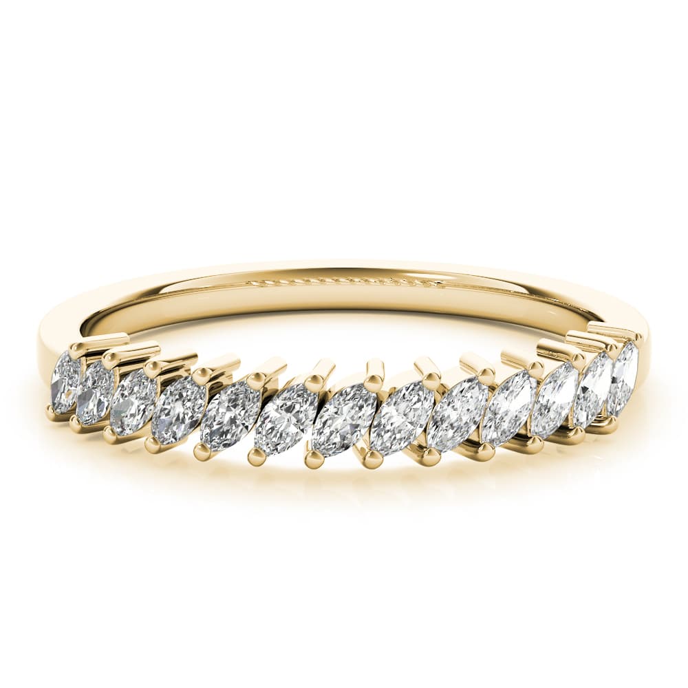 Marquise Stackable Fashion Band (3/8 ct. tw.), On hand view in yellow gold
