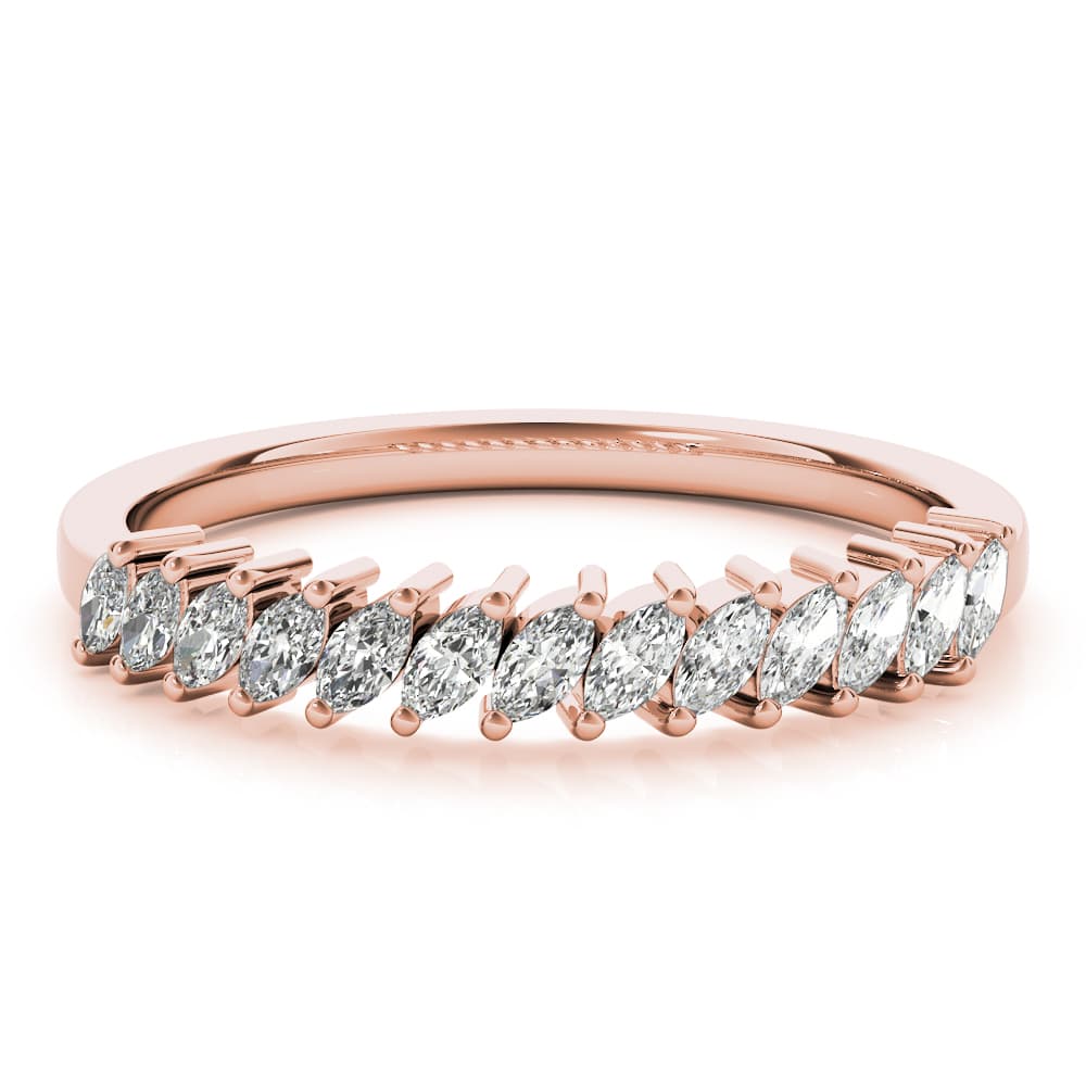 Marquise Stackable Fashion Band (3/8 ct. tw.), On hand view in rose gold
