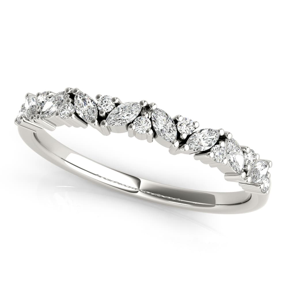 Alternating Round & Marquise Diamond Band — View 1