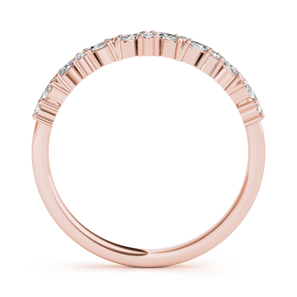 Alternating Round & Marquise Diamond Band (1/3 ct. tw.), Side view in rose gold