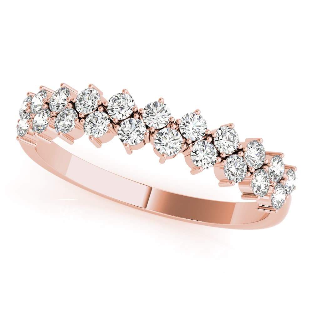 2-Row Prong Set Band (0.53 ct. tw.), Front view in rose gold